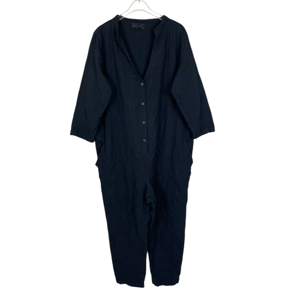 Hatch Maternity Taylor Button Front Crop Jumpsuit… - image 1